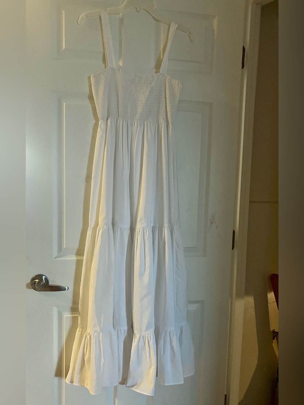 Zara White Tiered Sundress with Straps